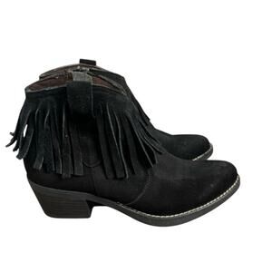 Eric Michael Women’s Suede Fringe Booties sz 6 (Euro 37) NEW # Box H39